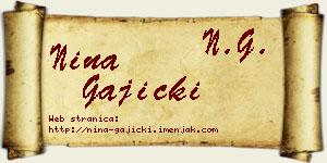 Nina Gajicki vizit kartica